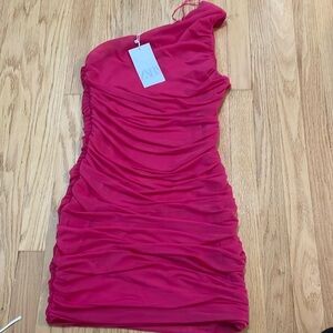 Hot pink size M off the shoulder dress